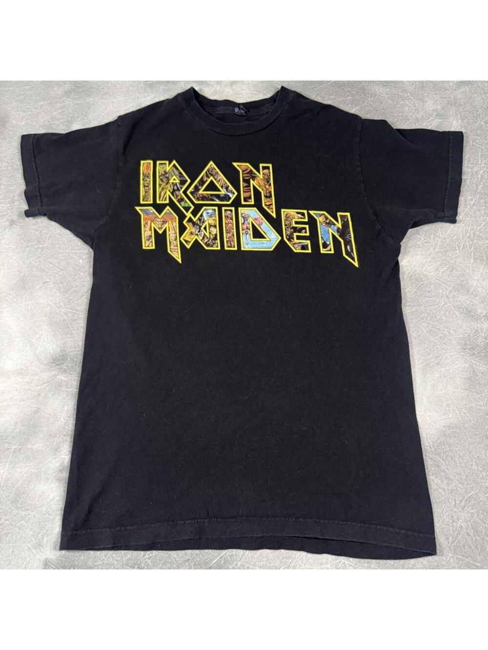 2010s Iron Maiden Eddie Collage Graphic Band T Shirt Tultex Black Size M